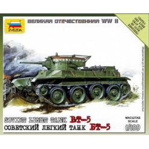 ZVEZDA 6129 1/100 WW II蘇聯.陸軍 BT-5輕型坦克/免膠水黏合.卡緊式模型