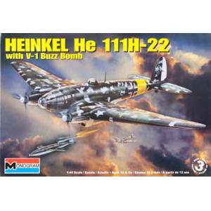 MONOGRAM 85-5530 1/48 WW II德國.空軍 亨克爾公司HE111H-22帶V-1飛彈轟炸機