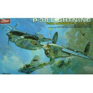 ACADEMY 12282 1/48 WW II美國.陸軍 P-38'閃電'戰鬥機/含可製作P-38J/P-38L/F-5E/DROOPSNOOT式樣零件