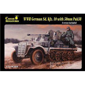 CAESAR MINIATURES 7209 1/72 WW II德國.陸軍 Sd.Kfz.10帶PAK-38反坦克炮半履帶車(組合系列)