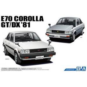 AOSHIMA 055243 1/24 豐田汽車 E70'卡羅納/COROLLA'GT/DX轎跑車/1991年式樣/2選1