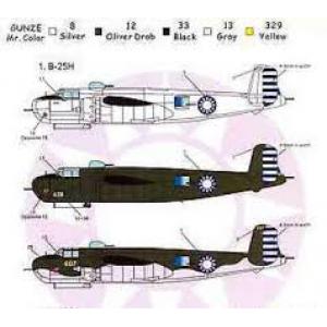 TIGER WINGS SP-10 1/32 1/48 抗戰系列--中美混合聯隊.B-25'米契爾'轟炸機適用水貼紙