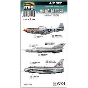 A.MIG-7216 航空器套色組--無塗裝銀色套組 BARE METAL