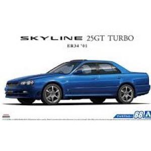 AOSHIMA 055335 1/24 日產汽車 ER-34'天際線/SKYLINE'25GT 渦輪增壓轎跑車/2001年式樣