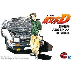 AOSHIMA 059609 1/24 頭文字D系列 #05 豐田汽車 AE86轎跑車/騰原拓海/第1卷式樣