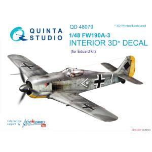 團購 QUINTA STUDIO QD48079 1/48 WW II德國.空軍 福克.沃夫公司FW-190A-3型戰鬥機適用立體彩色貼紙